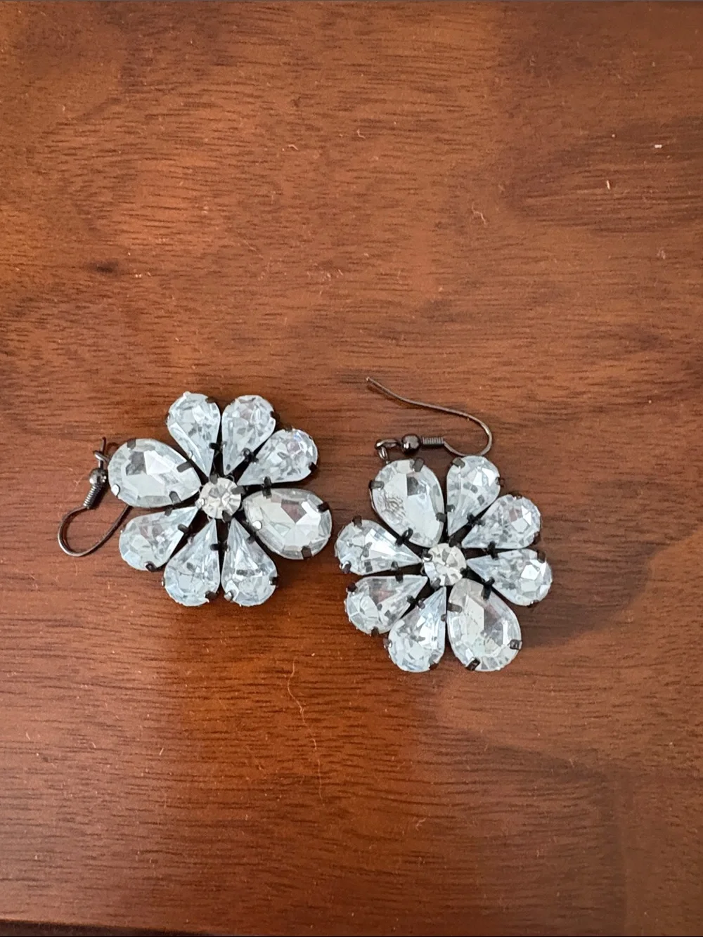 dELiA*s Clear Crystal Flower Drop Earrings